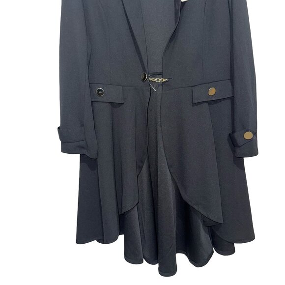 Love 83 Love Yourself Black Steampunk Style Blazer Gold Button Detail Sz 2XL NWT - Picture 4 of 14